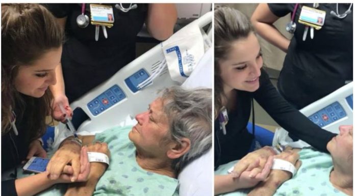 Medicinska sestra pjeva umirućoj pacijentici koja boluje od raka
