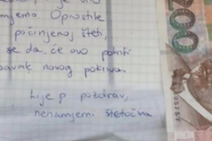 Na autu je pronašao 200 kuna s porukom Na autu je pronašao 200 kuna s porukom