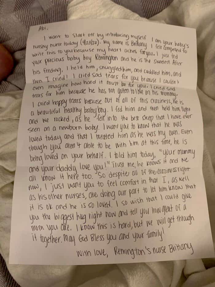 Medicinska sestra napisala pismo obitelji