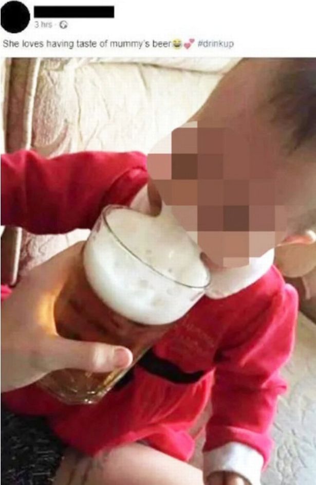Djevojčica pije pivo