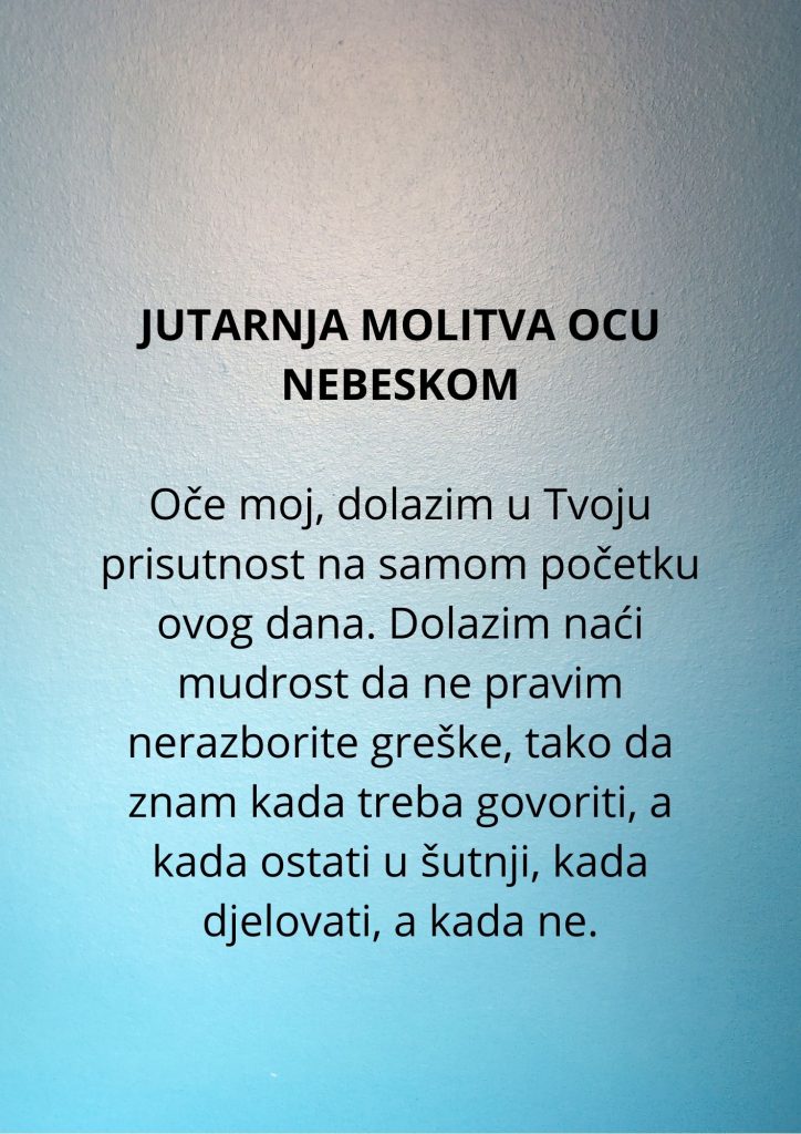 Jutarnja molitva Ocu nebeskom