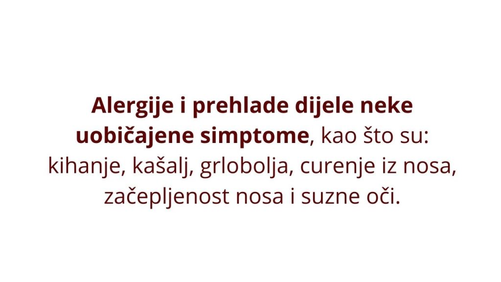 Alergija i prehlada - simptomi