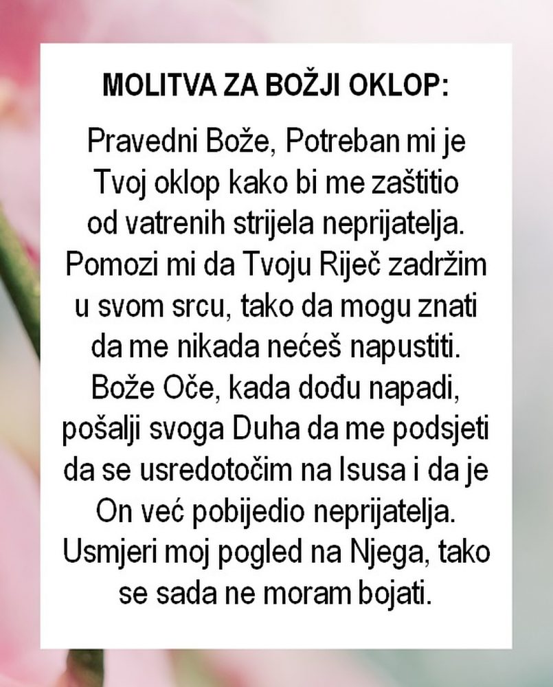 2. Molitva za Božji oklop