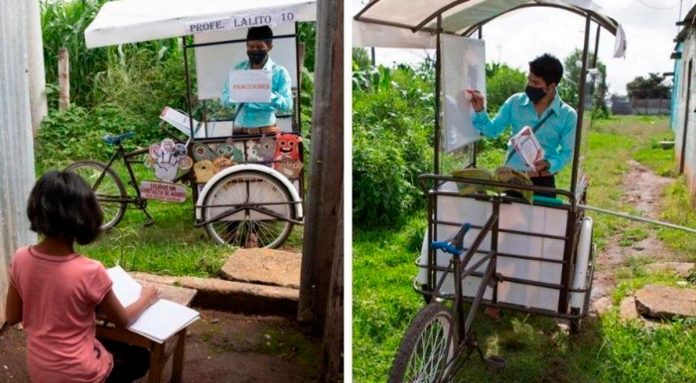 Njegovi učenici ne mogu pratiti nastavu na daljinu: Gvatemalski učitelj pedalira mobilnu školu za djecu