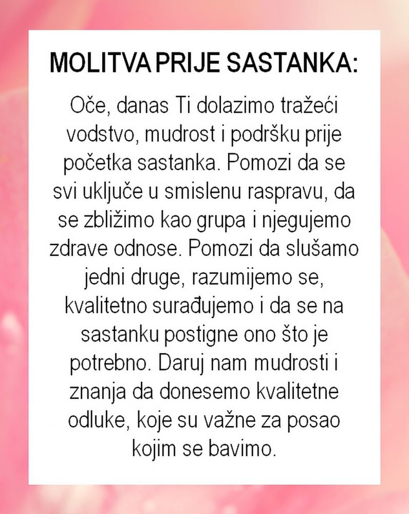 Molitva prije sastanka