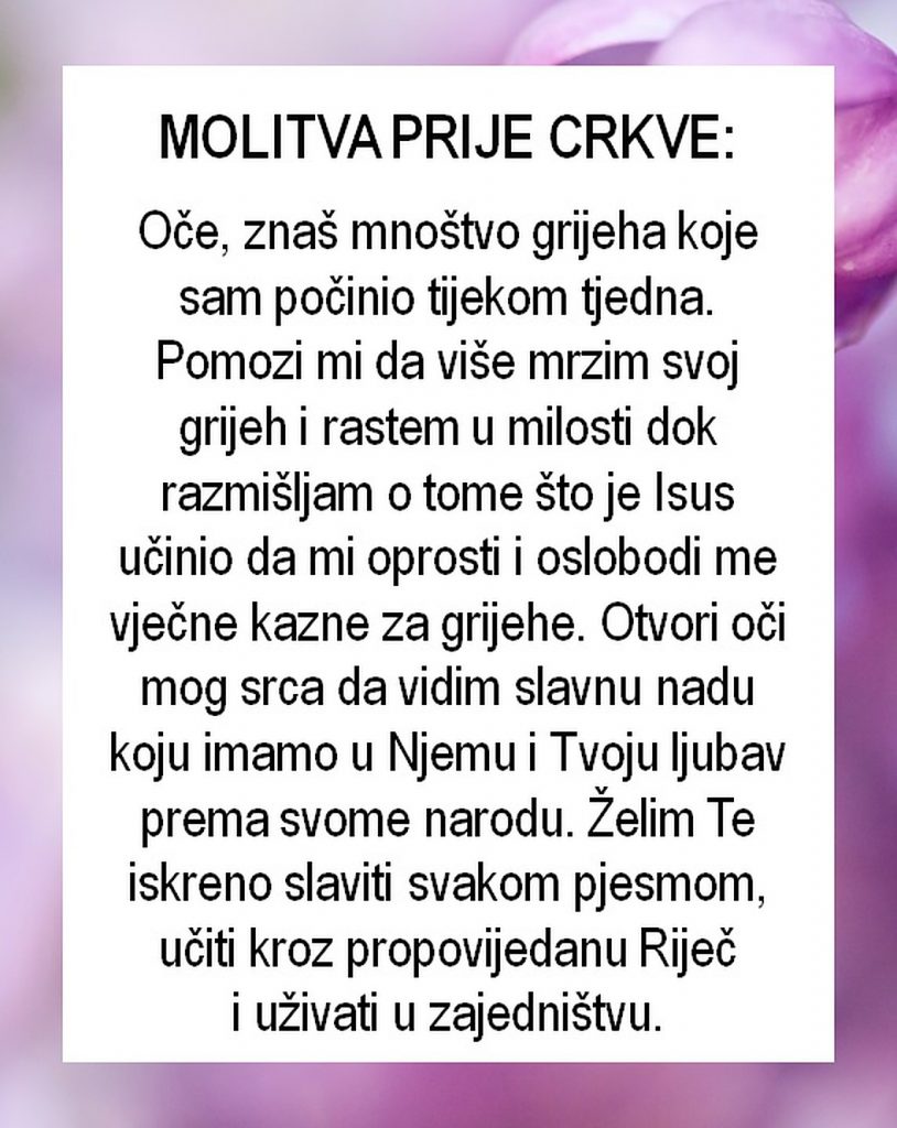 Molitva prije crkve