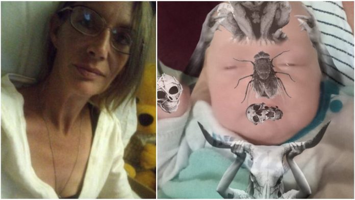 Bebino tijelo zamrzivač majka sotonistička fotografija