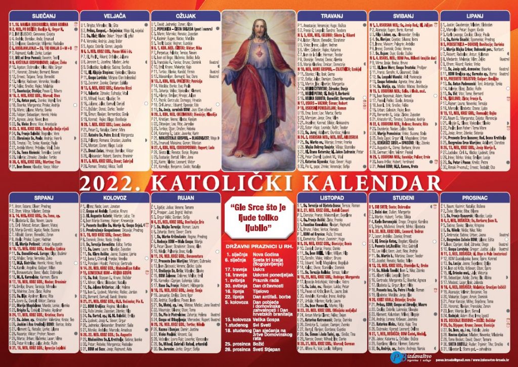 Katolički kalendar 2022