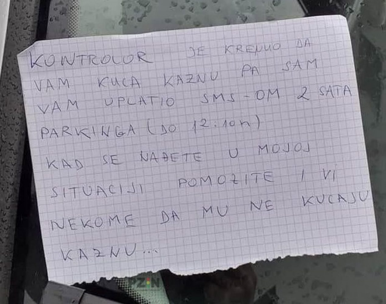 Vozač iz Osijeka na svojem automobilu našao poruku koja je mnoge oduševila