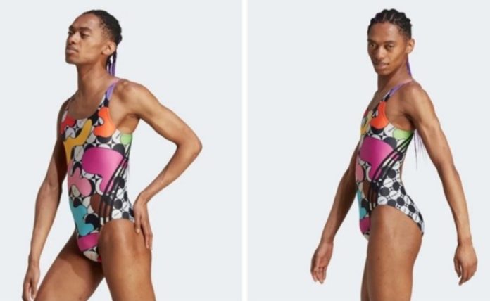 Adidas odjenuo muškog modela u ženski kupaći kostim