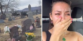 Woman receives emotional sign at her boyfriend's grave