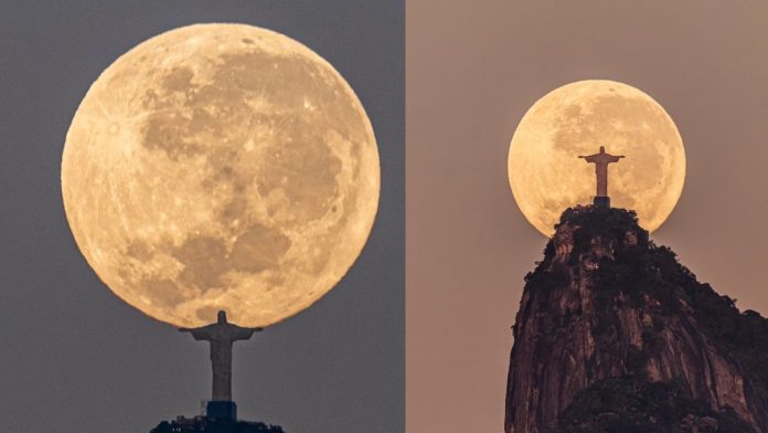 Fotograf je nakon tisuću dana uspio fotografirati kip Krista Otkupitelja koji drži Mjesec na leđima