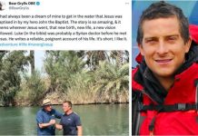 Bear Grylls kršten u rijeci Jordan