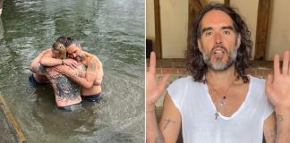 Russell Brand podijelio nevjerojatnu fotografiju s krštenja u rijeci Temzi