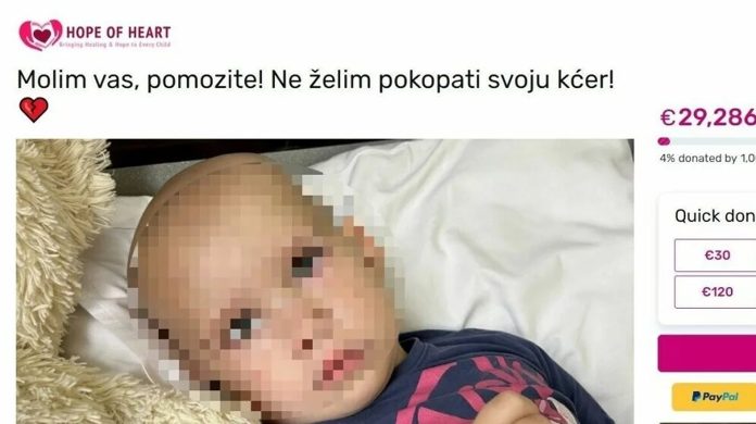 Hrvati masovno uplaćuju novac za liječenje malene Sofije: Problem je što novac ide u džepove prevaranata