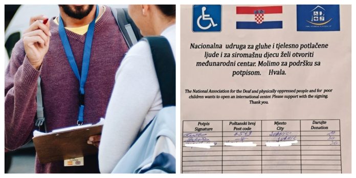 Dvije osobe u trgovini u Ivancu lažno prikupljale pomoć za gluhonijeme osobe i sukobile se sa zaštitarom