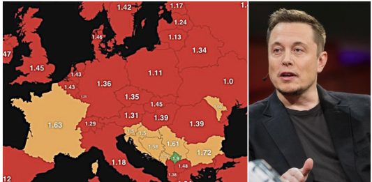 Elon Musk objavio zastrašujuću kartu Europe u crvenom