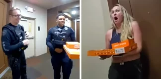 Žena se zapanjila kada je na vratima vidjela dva policajca s pizzom