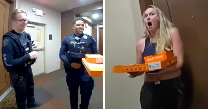 Žena se zapanjila kada je na vratima vidjela dva policajca s pizzom