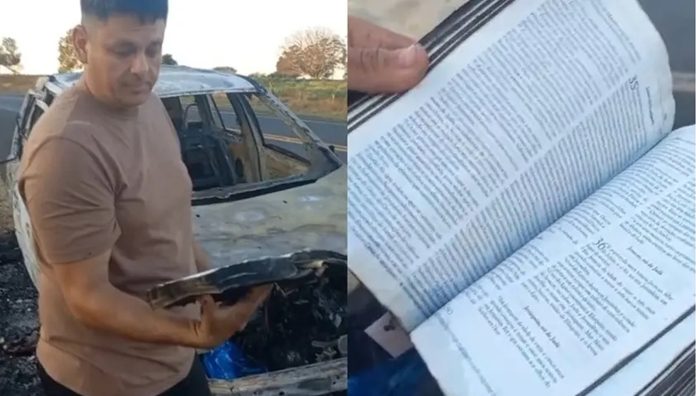 Biblija ostala netaknuta nakon što je požar uništio automobil na autocesti