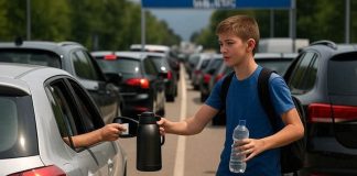 Dječak na graničnom prijelazu u BiH prodaje kavu i vodu