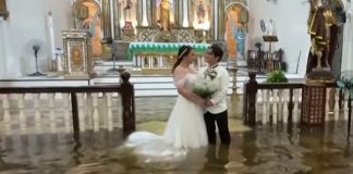 Par na Filipinima vjenčao se u crkvi poplavljenoj do koljena