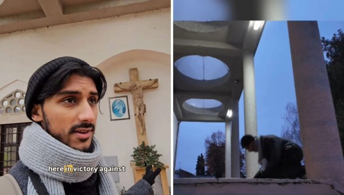 Musliman klanjao ispred crkve u Đakovu