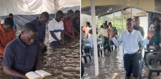 Dirljiv prizor slavljenja Boga u poplavljenoj crkvi