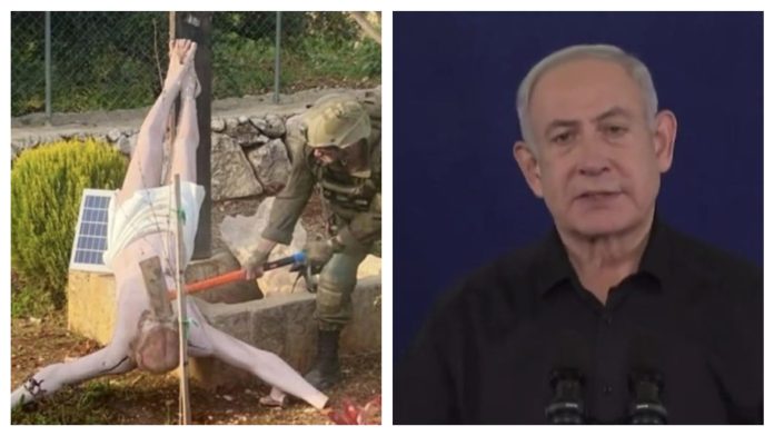 Netanyahu oštro reagirao na sliku izraelskog vojnika koji uništava raspetog Krista