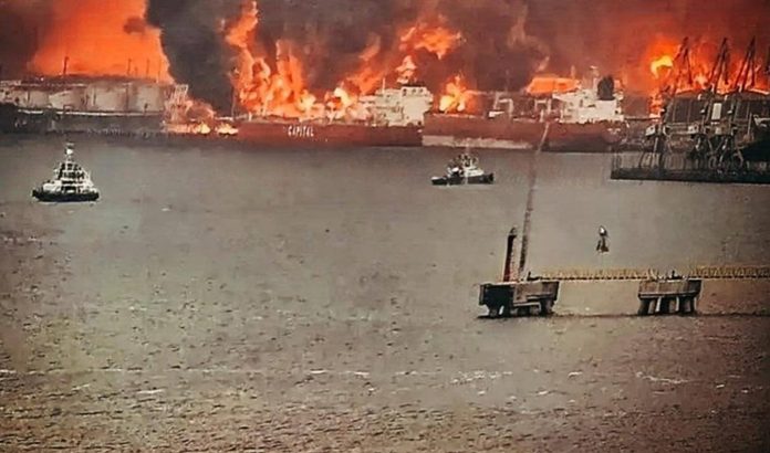 Ruska luka u Finskom zaljevu Ust-Luga u plamenu nakon ukrajinskog napada dronovima