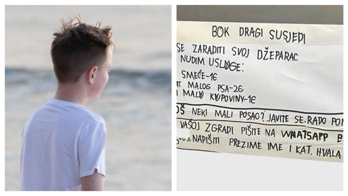 Dječak iz Splita odlučio je sam zaraditi svoj džeparac: Susjedima nudi svoje usluge